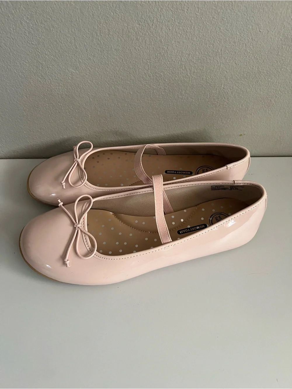 New Girls Wonder Nation Pink Bow Ballet Flats Patent Mary Jane Party Shoes 6
